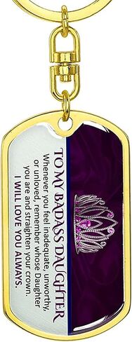 Daughter Gifts Keychain From Dad Mom To My Badass Daughter Keychain Father Daughter Gifts Mother Daughter Gifts in Saudi Arabia