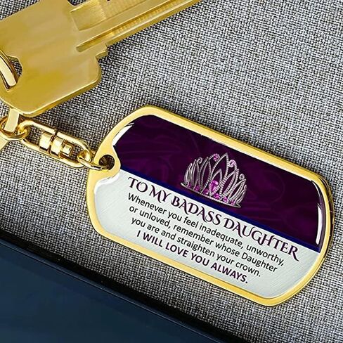 Daughter Gifts Keychain From Dad Mom To My Badass Daughter Keychain Father Daughter Gifts Mother Daughter Gifts in Saudi Arabia