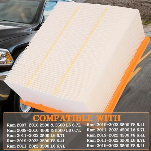 فلتر هواء المحرك CA10261 متوافق مع 2007-2022 دودج رام بيك اب 2500-5500،46930 استبدال فلتر الهواء الثقيل لـ 53034051AB 46930 in Saudi Arabia