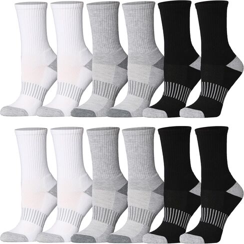 Tipi Toe 12-Pack Women's Athletic Hiking Running Thick Cushion Crew Socks - Breathable with Arch Support Socks in Saudi Arabia