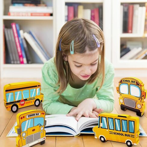 4 Pieces Back to School Decorations Wooden Tiered Tray Decor First Day of School Decor Double-side School Bus Style Welcome to School Wood Table Centerpieces Back to School Gifts for Students in Saudi Arabia