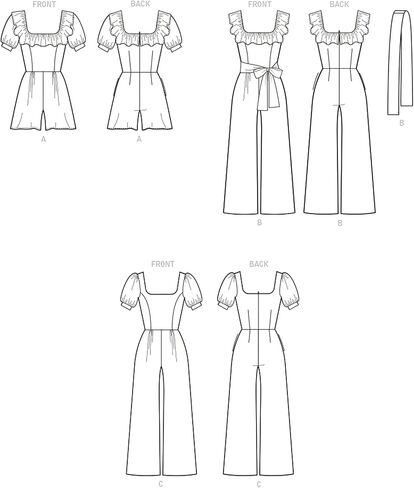 McCall's Misses' Romper and Jumpsuit Sewing Pattern Kit, Code M8203, Sizes 6-8-10-12-14, Multicolor in Saudi Arabia