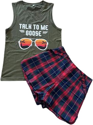 Talk to Me Goose Tank Top for Women Summer Sleeveless Shirts Solid Color with Graphic Novelty Printed Tank Tops in Saudi Arabia