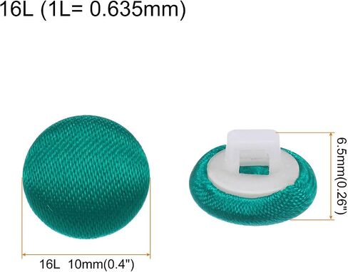 HARFINGTON 10pcs 16L Fabric Cloth Covered Button 10mm Round Plastic Sewing Buttons for Suits Dress Blouses, Black in Saudi Arabia