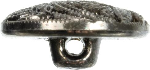 Mibo 8 قطع ABS مطلية بمعدن شانك أزرار 32 لتر (20 ملم) مع تصميم نمط أوراق مزخرفة - نيكل عتيق in Kuwait