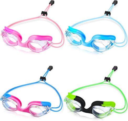 Kids Swim Goggles No Leaking Anti Fog Racing Toddler Summer Swimming Goggles Glasses with Adjust Bungee Strap in Saudi Arabia