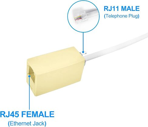 2PCS 10Ft Phone Extension Cord Male to Male Telephone Flat Cord with Standard RJ11 6P4C Plug and 1 in-Line Coupler 50PCS Cable Clamp Holders in Saudi Arabia