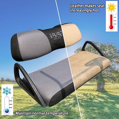 10L0L Golf Cart Seat Cover Mesh Bench Seat Cover Fits Yamaha Club Car Precedent 2-seat (Gray+Black) in Saudi Arabia