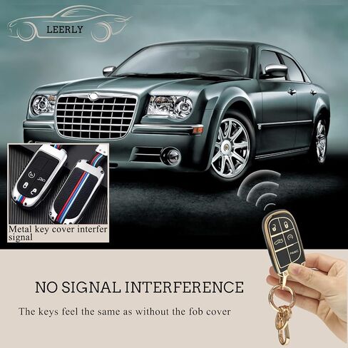LEERLY Key Fob Cover for Jeep Accessories, Key Case with Key Chain Compatible with Jeep 2020 2021 Gladiator JT Sahara JLU 2018-2021 Jeep Wrangler JL JLU Rubicon Smart Key 4 Buttons black in Saudi Arabia