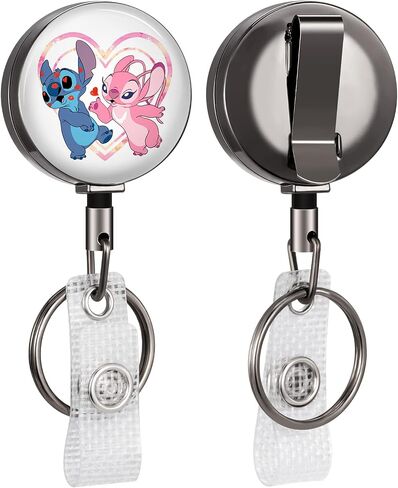 Jupswan Badge Reels Holder Retractable Keychain Heavy Duty with ID Clip for Key Card Name Tag Cool Cartoon This is The Way Nurse Work Office Key Retractor Leash Black Metal Belt Clip ZJK255 in Saudi Arabia