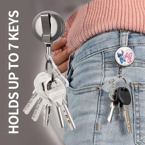 Jupswan Badge Reels Holder Retractable Keychain Heavy Duty with ID Clip for Key Card Name Tag Cool Cartoon This is The Way Nurse Work Office Key Retractor Leash Black Metal Belt Clip ZJK255 in Saudi Arabia
