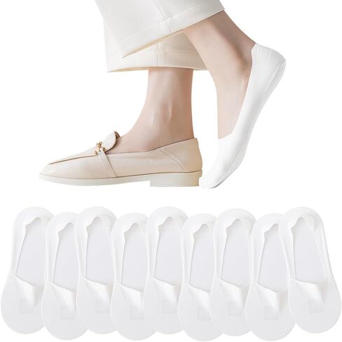 9 pairs Thin No show socks womens Summer Low Cut Liner Non Slip invisible socks black, white, and beige Size 5-8 in Saudi Arabia