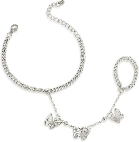 Gold Dainty Pearl Butterfly Hand Chain Ring Bracelet for Woman in Saudi Arabia