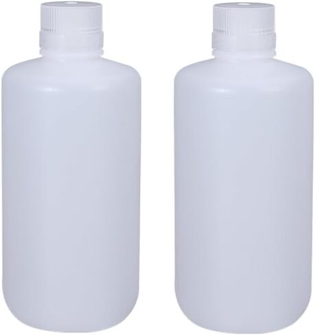 HDPE Narrow Mouth Round Container, Leak Proof Plastic Lab Chemical Reagent Bottles, Water Sample Bottles (Brown, 1000ml/33.8 oz) in Kuwait