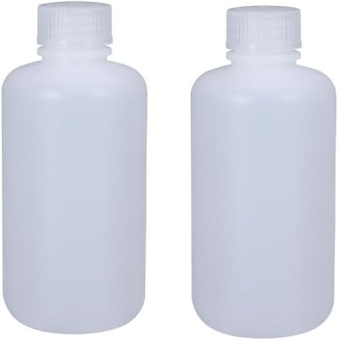 HDPE Narrow Mouth Round Container, Leak Proof Plastic Lab Chemical Reagent Bottles, Water Sample Bottles (Brown, 1000ml/33.8 oz) in Kuwait