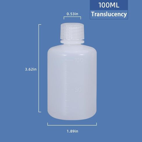 HDPE Narrow Mouth Round Container, Leak Proof Plastic Lab Chemical Reagent Bottles, Water Sample Bottles (Brown, 1000ml/33.8 oz) in Kuwait