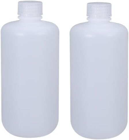 HDPE Narrow Mouth Round Container, Leak Proof Plastic Lab Chemical Reagent Bottles, Water Sample Bottles (Brown, 1000ml/33.8 oz) in Kuwait