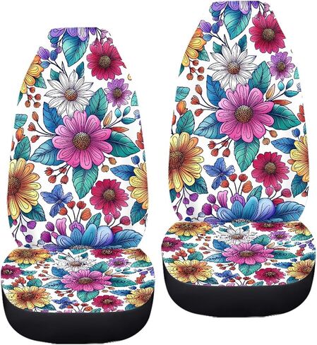 Purple Butterfly Galaxy Auto Car Seat Cover for Cars, Trucks, Vans, SUV, Vehicle Seat Cover Auto Saddle Blankets Driver Seat Protector Covers Full Set of 2 in Saudi Arabia