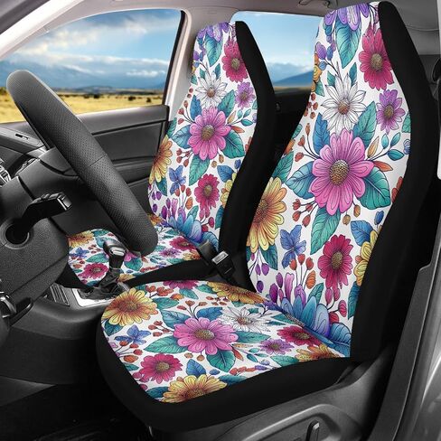 Purple Butterfly Galaxy Auto Car Seat Cover for Cars, Trucks, Vans, SUV, Vehicle Seat Cover Auto Saddle Blankets Driver Seat Protector Covers Full Set of 2 in Saudi Arabia