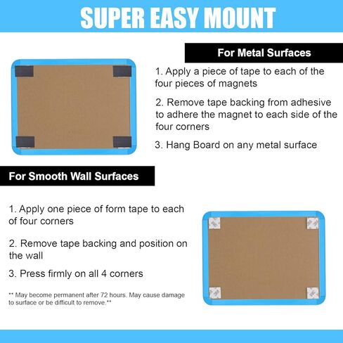 لوح مسح جاف مغناطيسي لخزانة المدرسة، مقاس 8.5 بوصة × 11 بوصة، مؤطر باللون الأسود مع قلم تحديد ومغناطيسين - سبورة بيضاء صغيرة للمدرسة، المنزل، المكتب، السفر in Kuwait