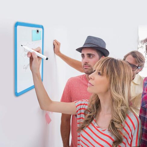 لوح مسح جاف مغناطيسي لخزانة المدرسة، مقاس 8.5 بوصة × 11 بوصة، مؤطر باللون الأسود مع قلم تحديد ومغناطيسين - سبورة بيضاء صغيرة للمدرسة، المنزل، المكتب، السفر in Kuwait