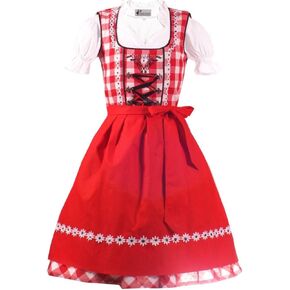 Kiddy Tracht German Dress for Girls Bavarian Dirndl Oktoberfest Children Dress Carnival Halloween Size 2T,4T,6,8,10,12,14