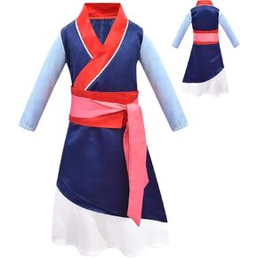 Ubeufun Mullan Costume Girls Princess Warriorr Costume Halloween Movie Character Role Play Cosplay Dress Party Outfit in Kuwait