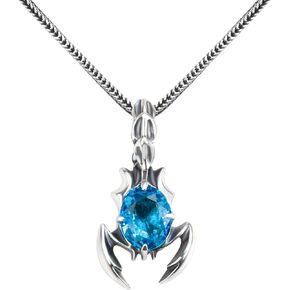 925 Sterling Silver Necklace for Men, Vintage Dragon and Tiger Coin Pendant Dragon Necklace/Scorpion Necklace/Anchor Necklace for Women Men Gift
