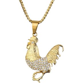 Rooster Necklace for Men, Hip Hop Rooster Cock Necklace, Norse Viking Rooster Pendant Necklace with 23.6"Chain, Stainless Steel Punk Rock Rooster Chicken Pendant, Vintage Animal Rooster Necklace Jewelry Gift for Men Boys