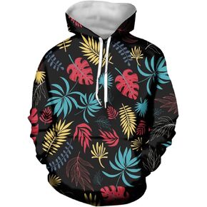 Forchrinse Sunflower Leaves Men’s Hooded Fleece Pullover Sweatshirt Hoodie