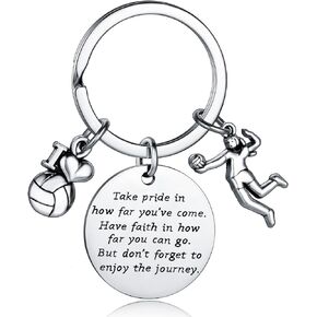 YEEQIN Volleyball Player Gifts Keychain Inspirational Gifts For Volleyball Lover Softball Keychain Gifts for Girls Boys Volleyball Players