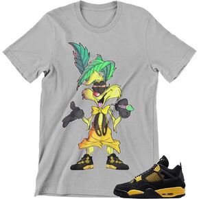 Shirt to Match Jordan 4 Thunder Men's Graphic Tees, Urban Streetwear Clothing