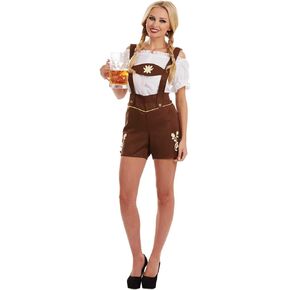 Fun Shack Womens Lederhosen Costume, German Lederhosen Costume Women, Bavarian Oktoberfest Costumes Women