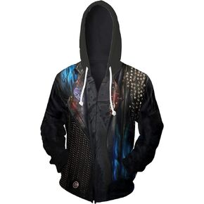 Adults Hades Hoodie Mal Jacket Evil Sweatshirt 3D Pullover Cosplay Cosutme Unisex Zipper Coat