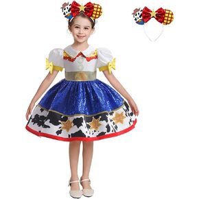 Jessie Princess Dress for Girls Cowgirl Sequins Costume Dress Up Halloween Outfit