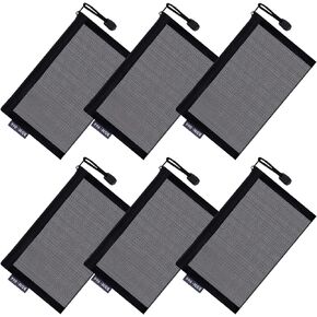 JOINDO 6 Pcs Mesh Makeup Bag for Purse, Mesh Cosmetic Bags, Portable Mesh Zipper Pouch Toiletry Bag Organizing Pouches for Travel (Black)