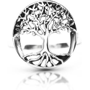Tree of Life Ring - 925 Sterling Silver - Ethnic Boho Chic Hand Made Jewelry - Fashionable and Stylish for Girls and Women -US Size 5-10