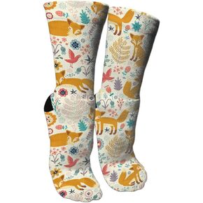 ULQUIEOR Unisex Cute Fox Funny Crazy Novelty Athletic Sports Crew Socks