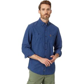Long Sleeve Classic Canvas Button-Down Woven Shirt