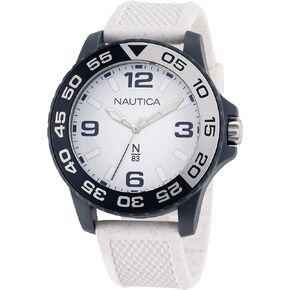 Nautica N83 Men's NAPFWS301 Finn World White Wheat PU Fiber Strap Watch