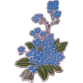 Forget Me Not Brooch Blue Flower Badge Botanical Enamel Brooch Nature Plant Lovers Couple Fashion Accessories for Hats Jackets Cotton Shirts Skirts Canvas Bags, Metal, no gemstone in Kuwait