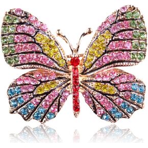 Butterfly Brooch Pins for Women Girls Multicolor Shining Rhinestone Crystal Butterfly Brooch Pin Lapel Safety Pin Corsage Scarf Shawl Clothing Accessories Wedding Party Banquet in Saudi Arabia