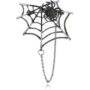 Halloween Black Spider Brooches Pins Punk Black Crystal Rhinestone Gothic Spider Insect Brooch Pin Jewelry for Women Men