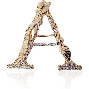GBAHFY Letter Brooch Pins Initial Rhinestone Brooch for Women Crafts Gold