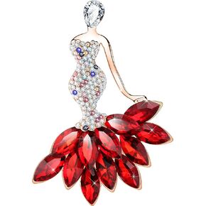 Cute Cat Elegant Mermaid Austrian Crystals Rhinestone Women Corsage Pin Brooches Pin
