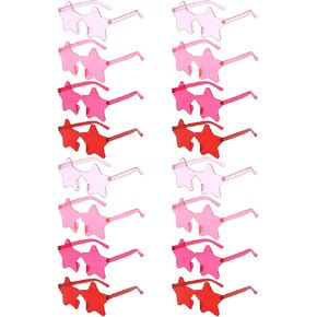 SUNOVELTIES 16 Star Rimless Sunglasses Retro Colored Party Glasses Bulk Gradient Transparent Fun Eyeglasses for Unisex Adult