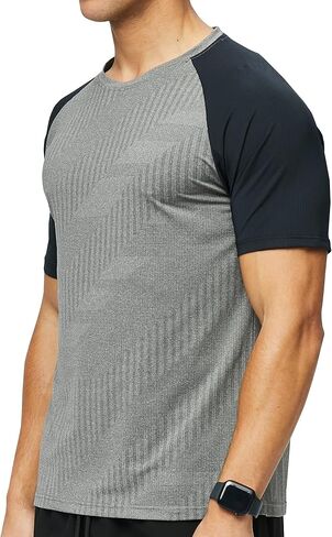 Men's Raglan Gym Workout Athletic Running Baseball T-Shirts Short Sleeve Moisture Wicking Quick Dry Performance Tees Tops in Kuwait