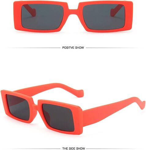 LASPOR Vintage Rectangle Sunglasses for Women Men Fashion Retro Small Square Frame Glasses UV 400 Protection Driving Black in Saudi Arabia