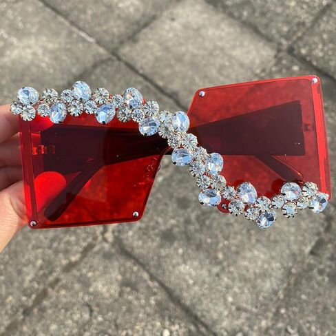 mincl/Oversized Shield Sunglasses Woman 2019 Fashion Luxury Shades UV400 Vintage Flat Top Futuristic Sunglasses in Saudi Arabia