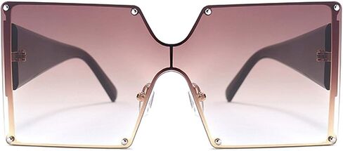 mincl/Oversized Shield Sunglasses Woman 2019 Fashion Luxury Shades UV400 Vintage Flat Top Futuristic Sunglasses in Saudi Arabia